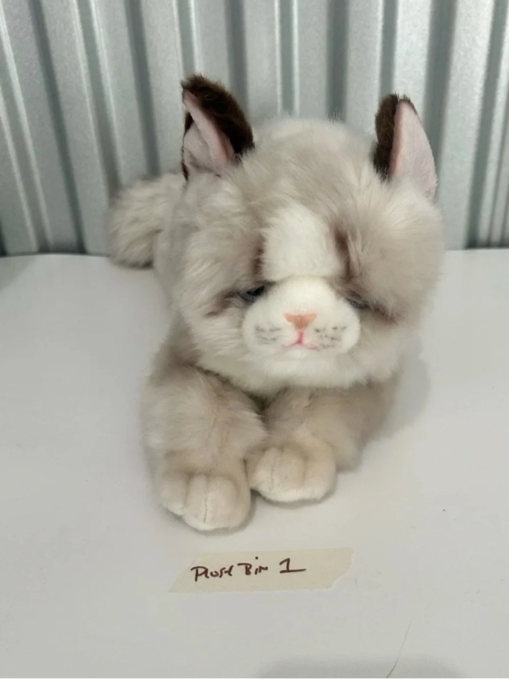 Plush Small Pet Cat Toy - Cream and Brown Plush